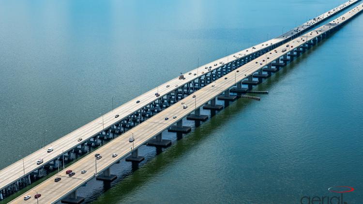 Howard Frankland Bridge construction or expansion project, showcasing large-scale infrastructure work.